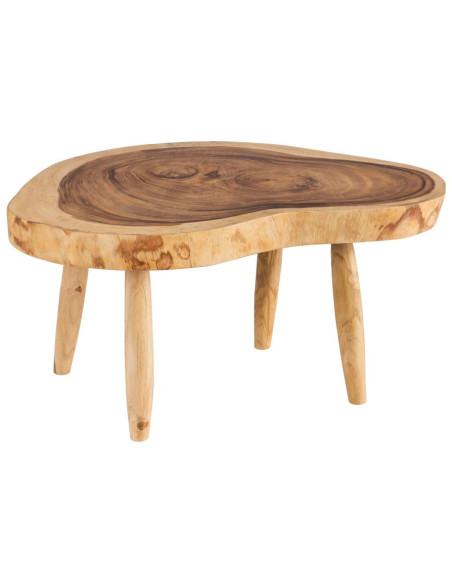 Table basse rustique chic Organique 70 cm Naturel Semir - 1