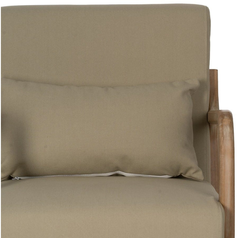Fauteuil à bascule Japandi Beige Bois d'hévéa Naturel Cayen - 5