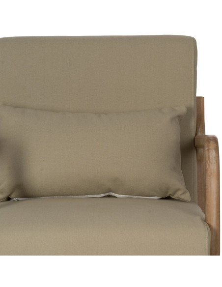 Fauteuil à bascule Japandi Beige Bois d'hévéa Naturel Cayen - 5