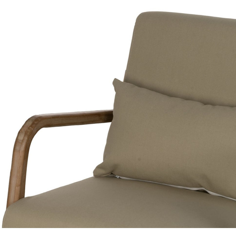 Fauteuil à bascule Japandi Beige Bois d'hévéa Naturel Cayen - 6