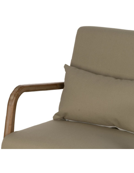 Fauteuil à bascule Japandi Beige Bois d'hévéa Naturel Cayen - 6