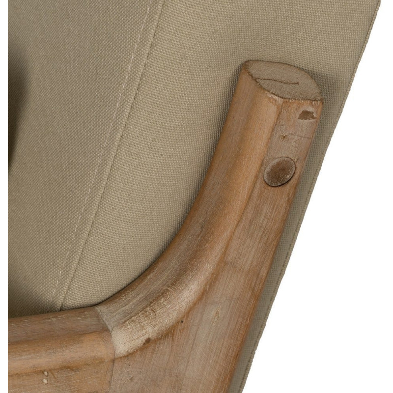 Fauteuil à bascule Japandi Beige Bois d'hévéa Naturel Cayen - 9