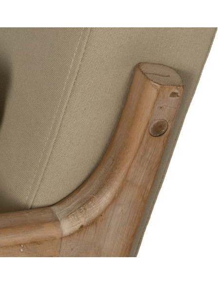 Fauteuil à bascule Japandi Beige Bois d'hévéa Naturel Cayen - 9