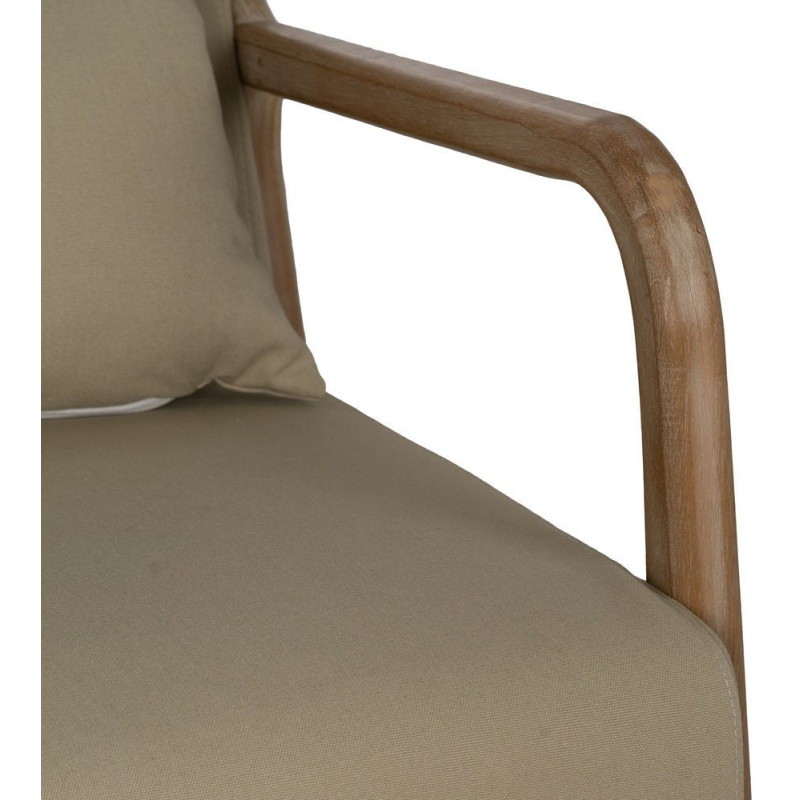 Fauteuil à bascule Japandi Beige Bois d'hévéa Naturel Cayen - 10