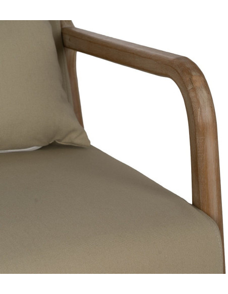 Fauteuil à bascule Japandi Beige Bois d'hévéa Naturel Cayen - 10
