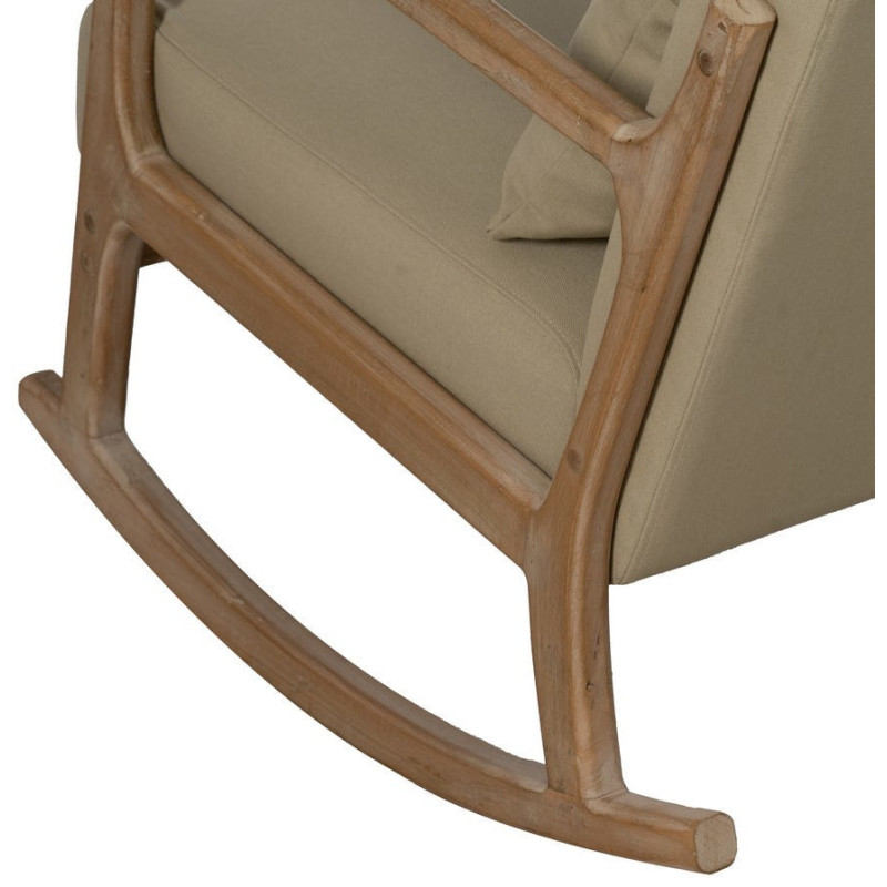 Fauteuil à bascule Japandi Beige Bois d'hévéa Naturel Cayen - 11