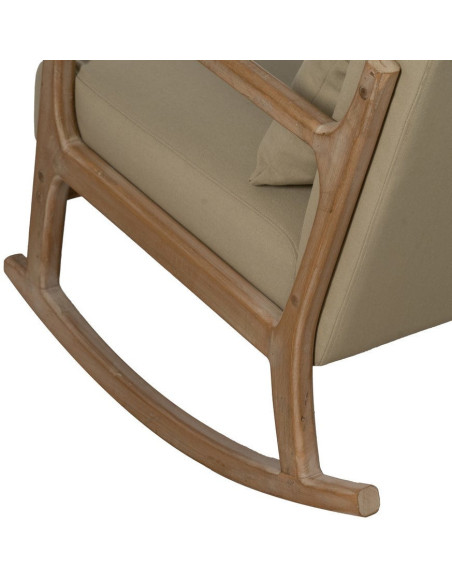Fauteuil à bascule Japandi Beige Bois d'hévéa Naturel Cayen - 11