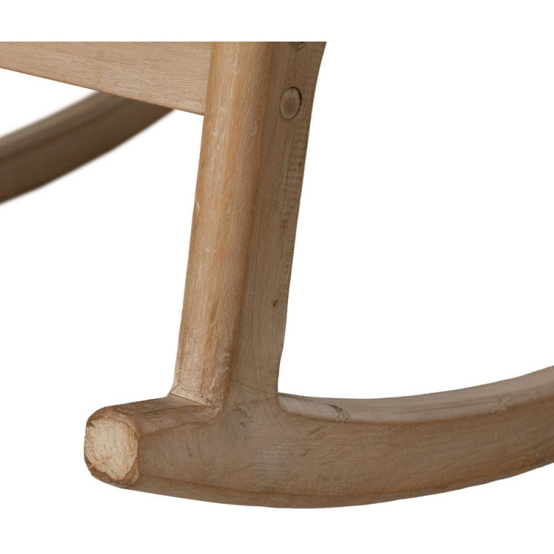 Fauteuil à bascule Japandi Beige Bois d'hévéa Naturel Cayen - 14