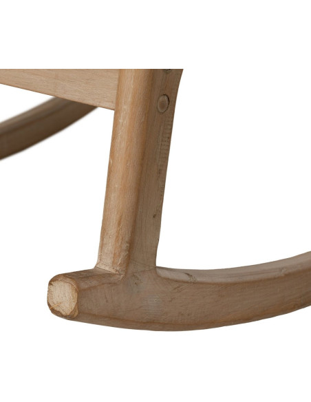 Fauteuil à bascule Japandi Beige Bois d'hévéa Naturel Cayen - 14
