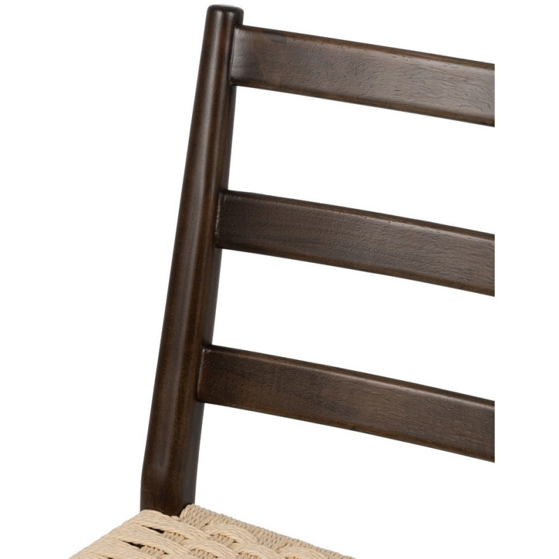 Chaise scandinave chic Beige Tressé Bois d'hévéa Marron Emyro - 6