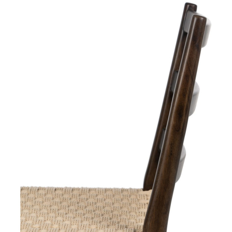 Chaise scandinave chic Beige Tressé Bois d'hévéa Marron Emyro - 7