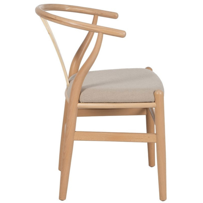 Chaise salle à manger scandinave Beige Bois de hêtre Naturel Vasen - 3
