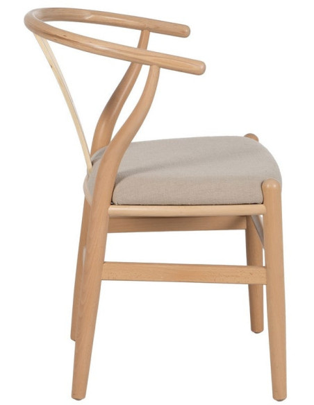 Chaise salle à manger scandinave Beige Bois de hêtre Naturel Vasen - 3