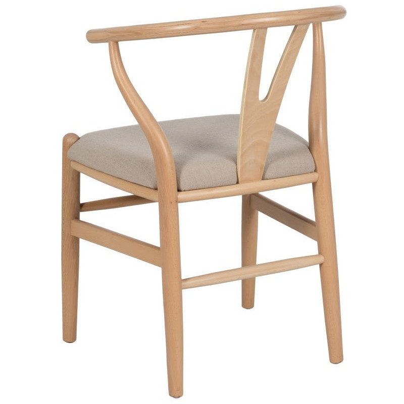 Chaise salle à manger scandinave Beige Bois de hêtre Naturel Vasen - 4