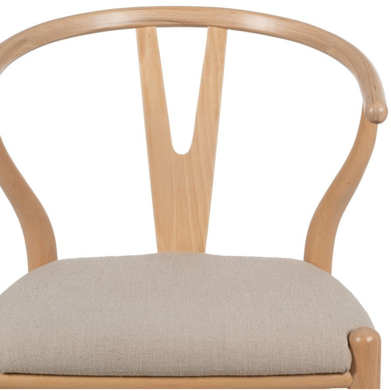 Chaise salle à manger scandinave Beige Bois de hêtre Naturel Vasen - 5