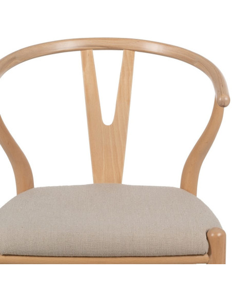 Chaise salle à manger scandinave Beige Bois de hêtre Naturel Vasen - 5