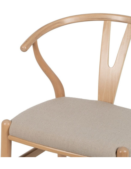 Chaise salle à manger scandinave Beige Bois de hêtre Naturel Vasen - 6