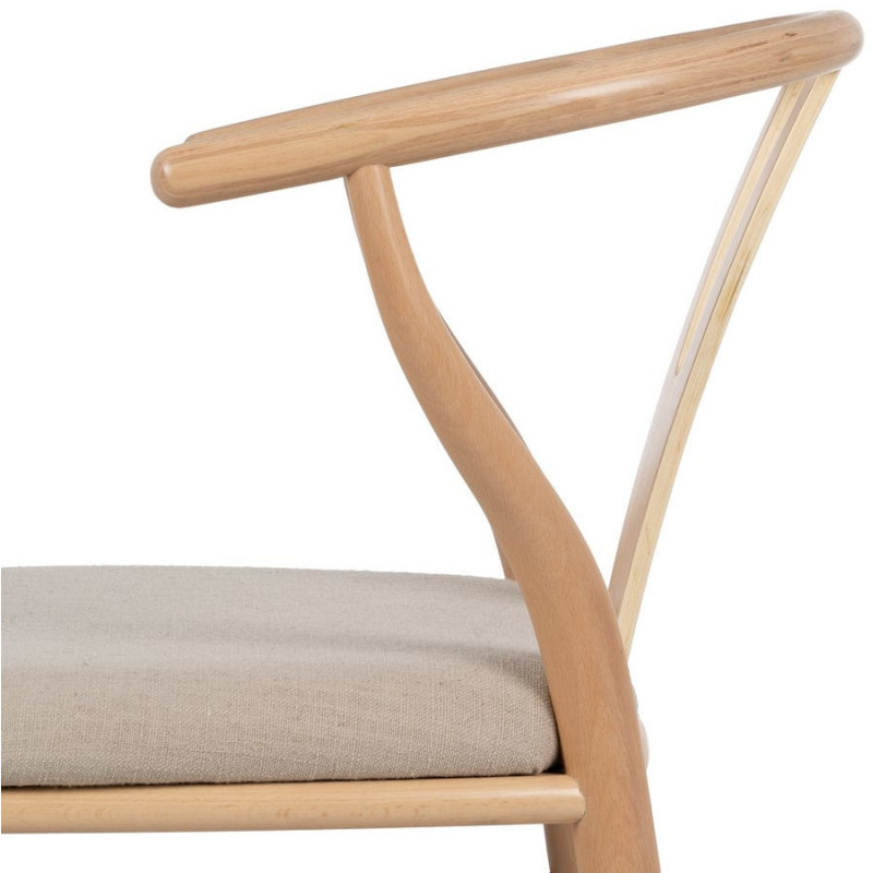 Chaise salle à manger scandinave Beige Bois de hêtre Naturel Vasen - 7