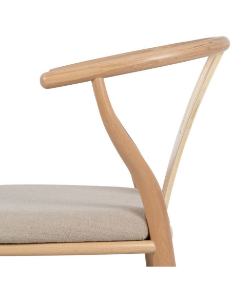 Chaise salle à manger scandinave Beige Bois de hêtre Naturel Vasen - 7