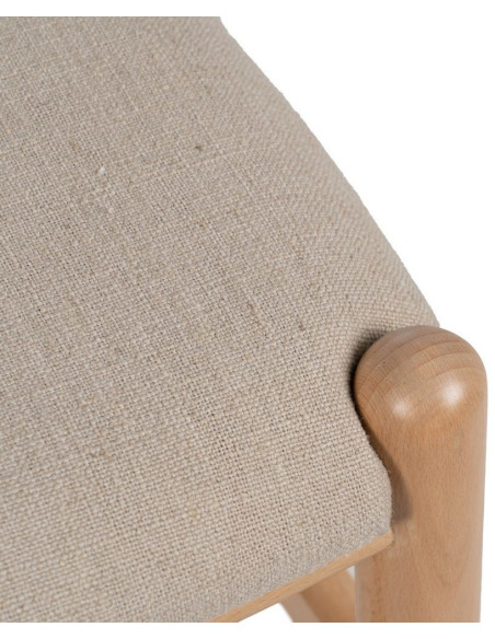 Chaise salle à manger scandinave Beige Bois de hêtre Naturel Vasen - 9