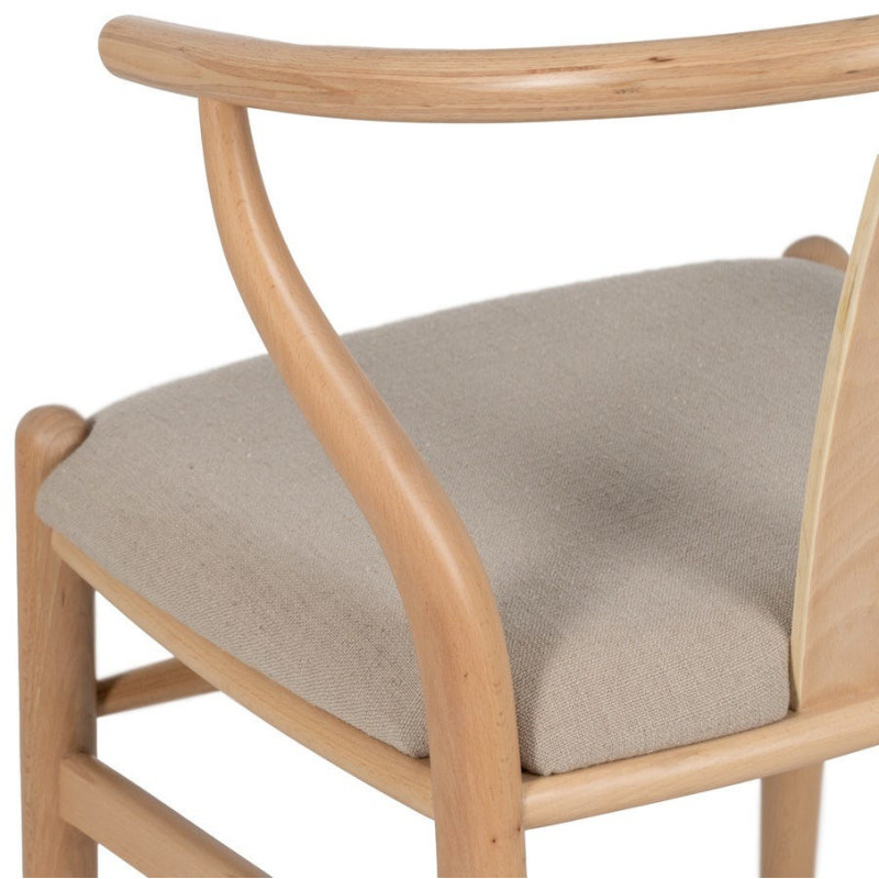Chaise salle à manger scandinave Beige Bois de hêtre Naturel Vasen - 10