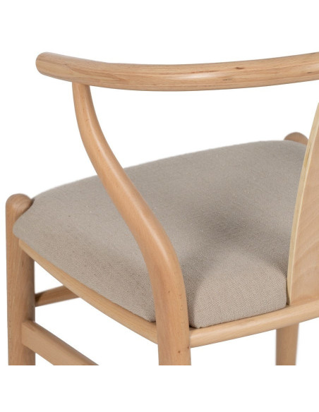 Chaise salle à manger scandinave Beige Bois de hêtre Naturel Vasen - 10