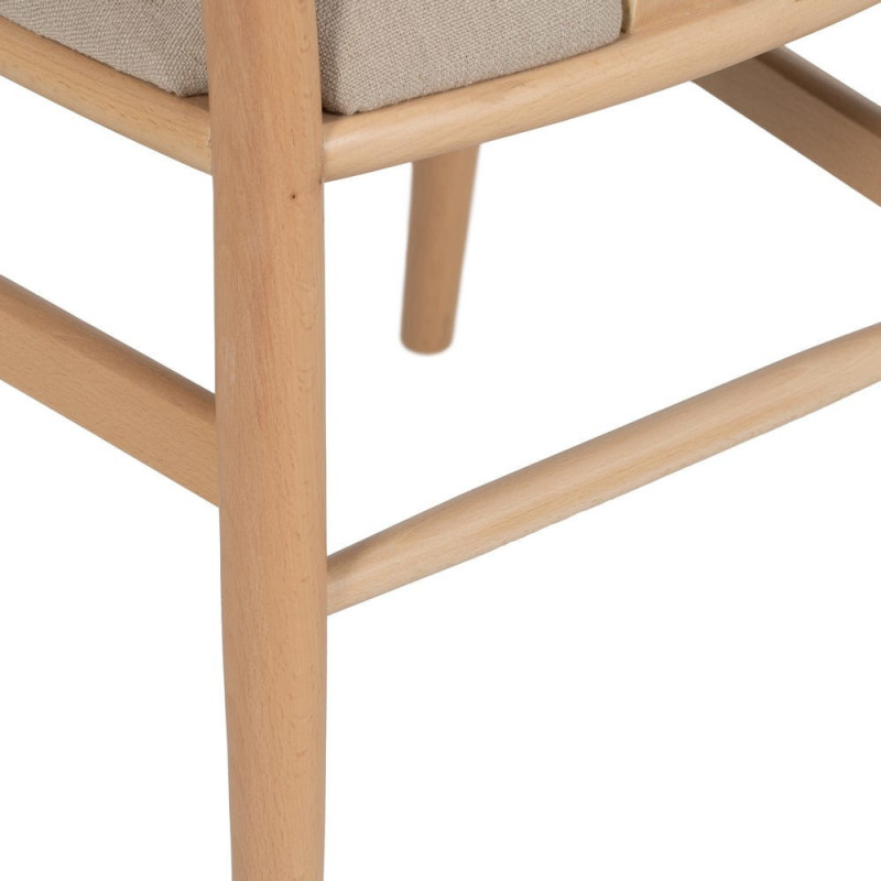 Chaise salle à manger scandinave Beige Bois de hêtre Naturel Vasen - 11