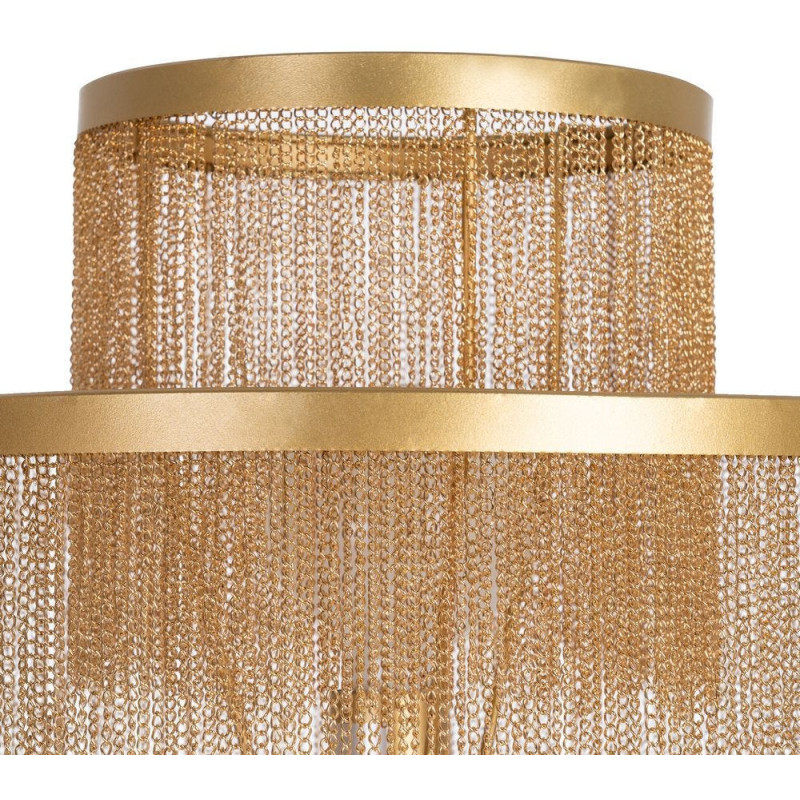 Grand Lampadaire sur pied moderne chic Franges Hauteur 151 cm Doré Liarn 