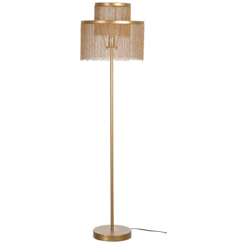 Grand Lampadaire sur pied moderne chic Franges Hauteur 151 cm Doré Liarn
