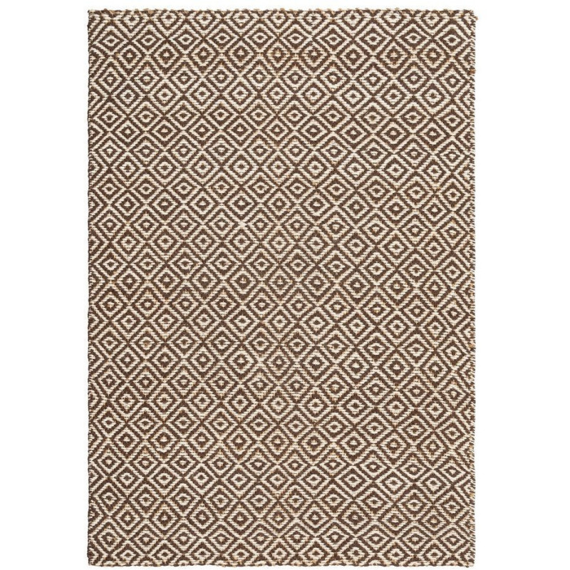 Grand tapis ethnique chic losanges Rectangulaire 200x290 Marron Naturel Meiro