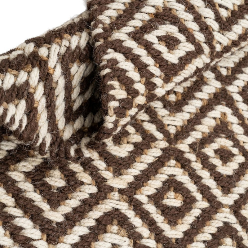 Grand tapis ethnique chic losanges Rectangulaire 200x290 Marron Naturel Meiro 