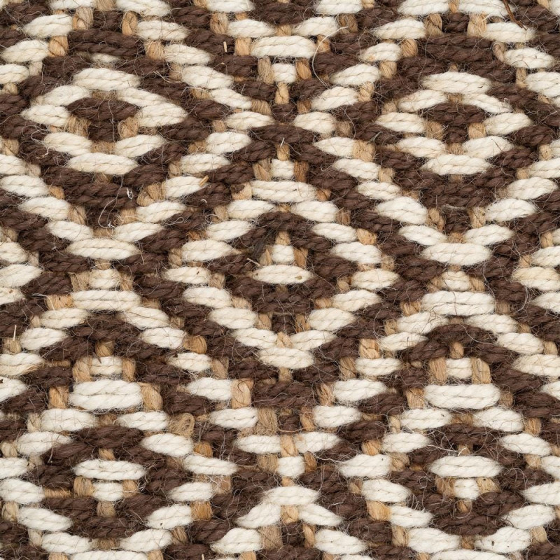 Grand tapis ethnique chic losanges Rectangulaire 200x290 Marron Naturel Meiro 