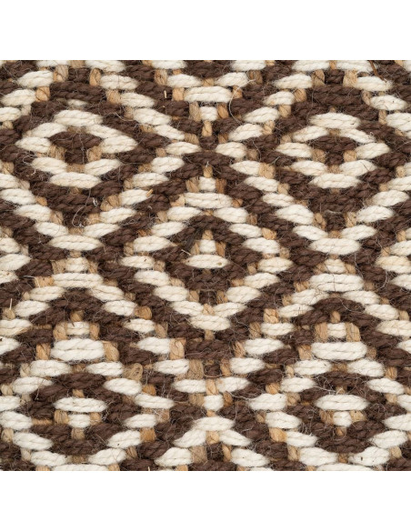 Grand tapis ethnique chic losanges Rectangulaire 200x290 Marron Naturel Meiro 