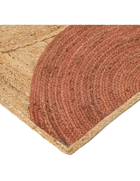 Grand Tapis bohème chic géométrique Rectangulaire 200x290 Naturel Terracotta Beige Tressé Vayel 