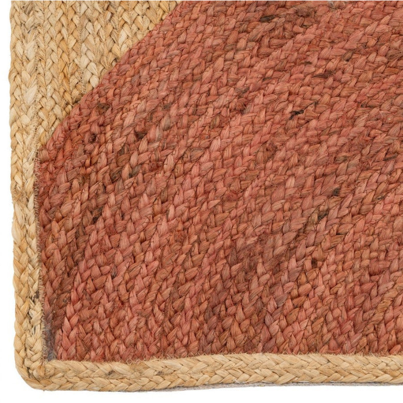 Grand Tapis bohème chic géométrique Rectangulaire 200x290 Naturel Terracotta Beige Tressé Vayel 