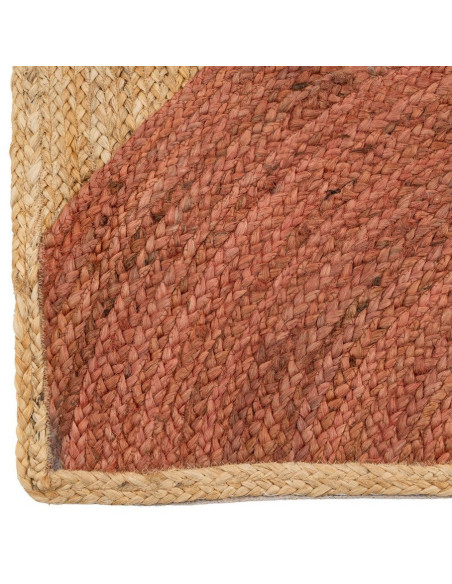 Grand Tapis bohème chic géométrique Rectangulaire 200x290 Naturel Terracotta Beige Tressé Vayel 