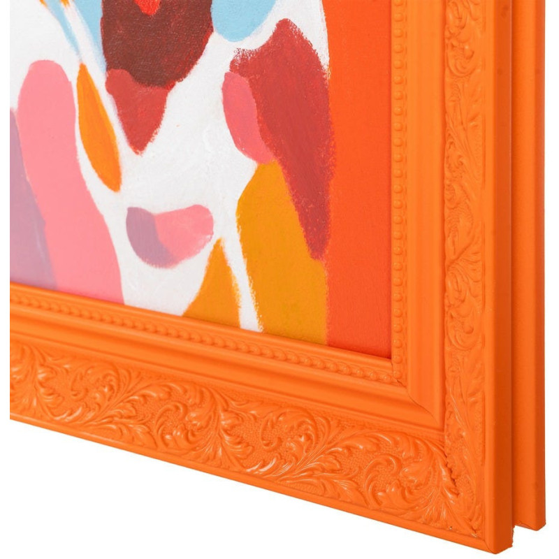 Grande Toile murale peinte pop Femme Papillons Cadre PS orange 100x130 Akril - 4