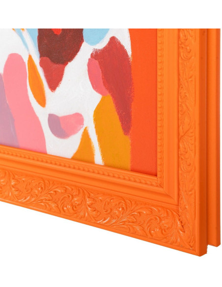 Grande Toile murale peinte pop Femme Papillons Cadre PS orange 100x130 Akril - 4