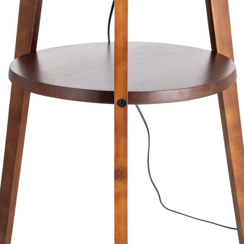 Grand Lampadaire trépied moderne 1 étagère Hauteur 151 cm Marron Lin Beige Laric - 4