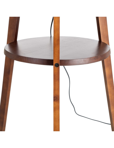 Grand Lampadaire trépied moderne 1 étagère Hauteur 151 cm Marron Lin Beige Laric - 4