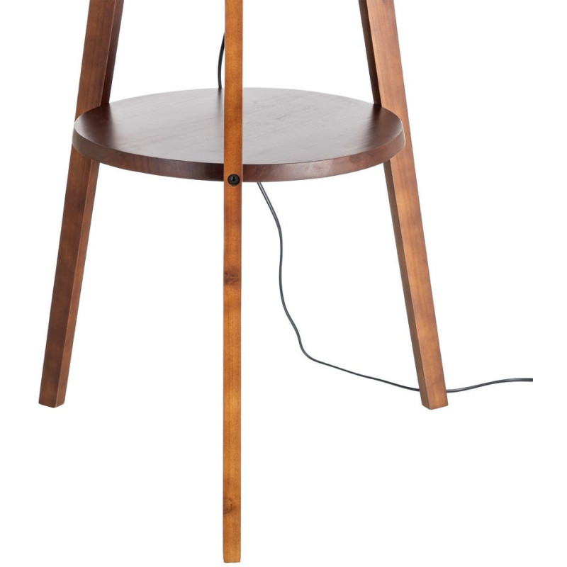 Grand Lampadaire trépied moderne 1 étagère Hauteur 151 cm Marron Lin Beige Laric - 5