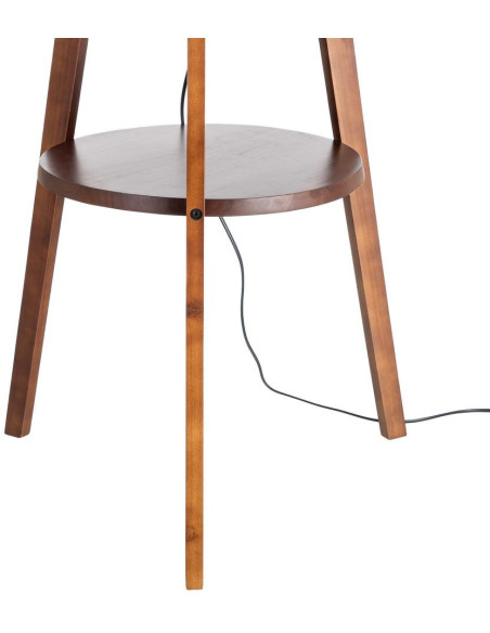 Grand Lampadaire trépied moderne 1 étagère Hauteur 151 cm Marron Lin Beige Laric - 5