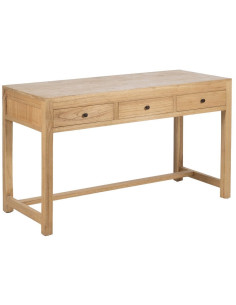 Grande Console rustique chic 3 tiroirs 130 cm Naturel Nakel - 1