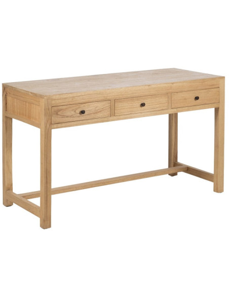Grande Console rustique chic 3 tiroirs 130 cm Naturel Nakel - 1