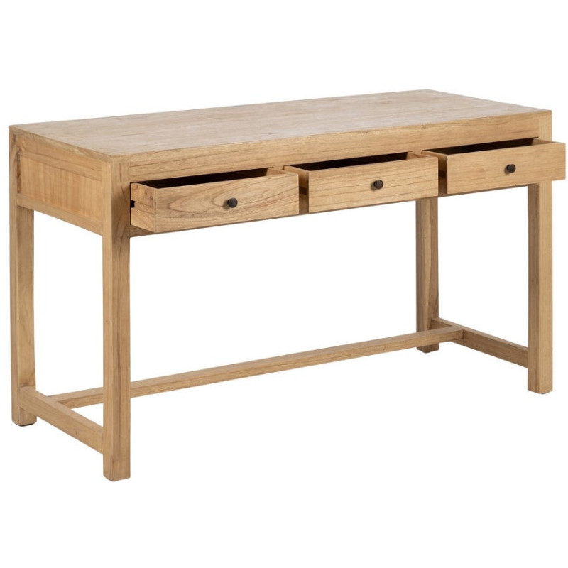 Grande Console rustique chic 3 tiroirs 130 cm Naturel Nakel - 3