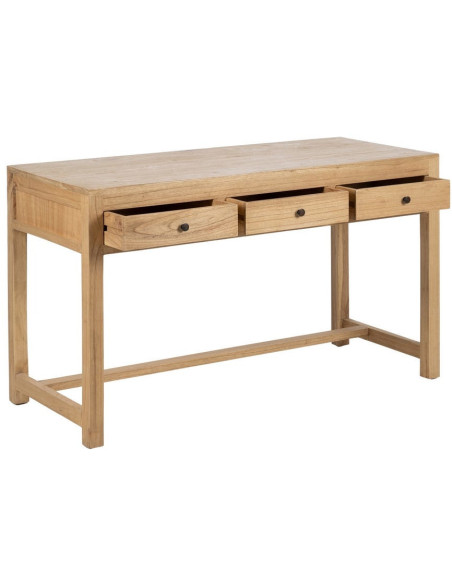 Grande Console rustique chic 3 tiroirs 130 cm Naturel Nakel - 3