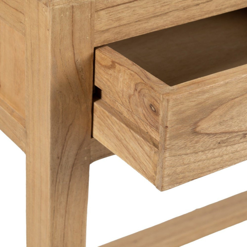 Grande Console rustique chic 3 tiroirs 130 cm Naturel Nakel - 5