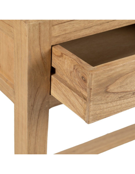 Grande Console rustique chic 3 tiroirs 130 cm Naturel Nakel - 5