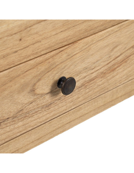 Grande Console rustique chic 3 tiroirs 130 cm Naturel Nakel - 6