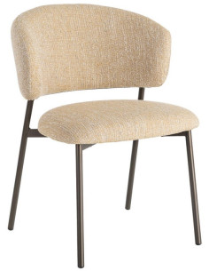 Chaise Rétro chic Moutarde Chiné Métal Noir Ranio (Lot de 2) - 1